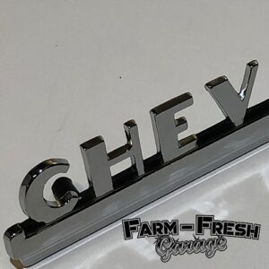 1950-52 Chevrolet Truck Hood Side Emblems "Chevrolet", with Fasteners
