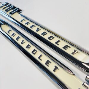 1955 2nd Chevrolet Truck Fender Side Emblems "Chevrolet 3100"
