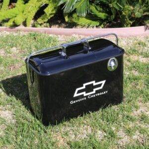 Vintage Chevrolet Beverage Cooler, Black with White Colored Details. Each.