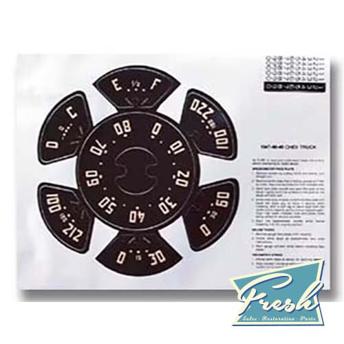 1947 - 1951 Chevrolet Truck Gauge Decal Kit - 80mph