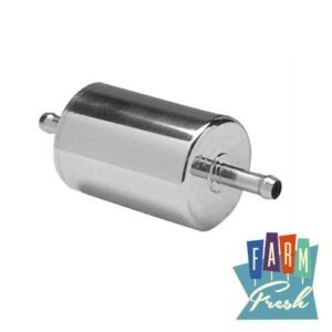 Fuel Filter, Inline Mount, 3/8 in. Hose Barb Inlet/Outlet, Polished, Stainless Steel